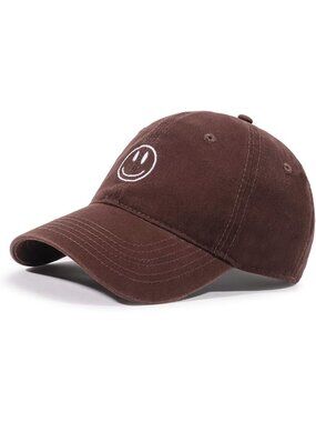 🎃Unisex Brown Vintage Washed Distress Cotton Profile Basic Solid Baseball Caps